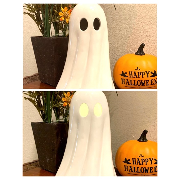 MARTHA STEWART HALLOWEEN LIGHT UP GHOST FIGURINE CERAMIC TABLETOP DECOR 8.5" - Picture 1 of 11